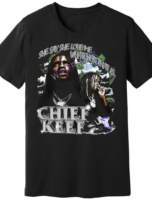 Chief Keef Rap Tee T-Shirt 1424876 funny Men'S Short Sleeve T-shirt black PR