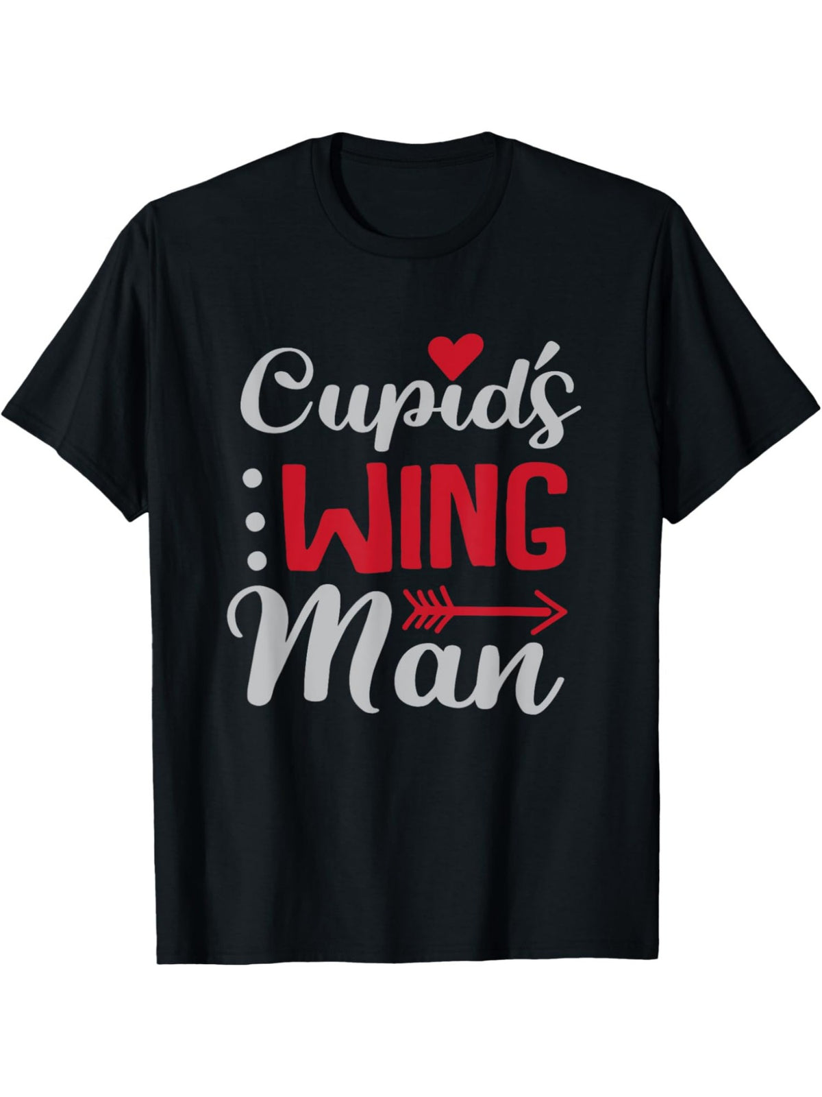 Cupid's Wingman Funny Valentine's Day Quote Retro Trendy Printed T-shirt, Men's Casual and Comfortable T-shirt Summer, Men's Short-sleeved Top for Everyday Activities Birthday Gift to Men