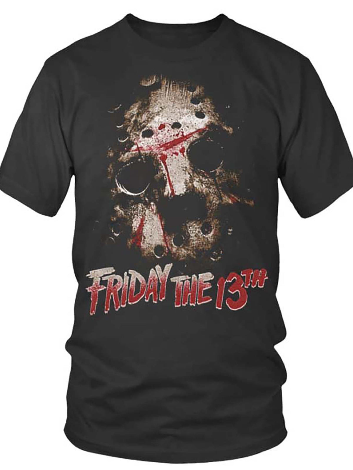 Men's "Friday the 13th" Graphic T-Shirt - Black Cotton, Short Sleeve, Casual Crew Neck with Distressed Skull Design, Everyday Clothing | Distressed Graphic | Machine Washable