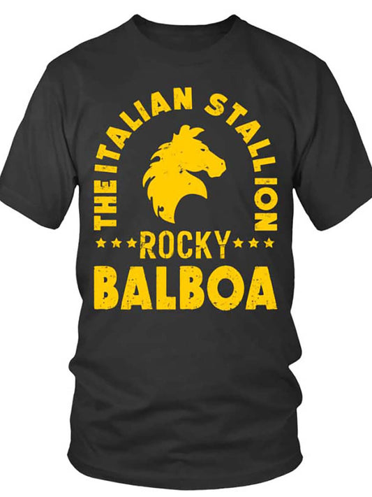 032. Rocky BK 8025 funny Men'S Short Sleeve Graphic T-shirt Collection black VV