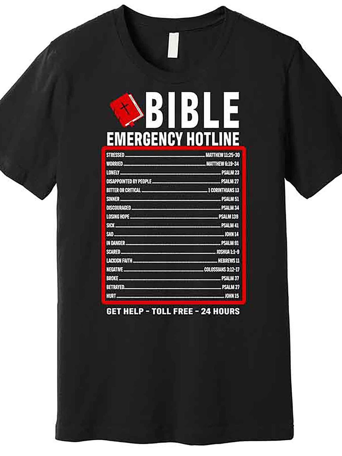 Bible Emergency Numbers Funny Christian Bible &amp; Jesus Quotes Premium T-S funny Men'S Short Sleeve Graphic T-shirt Collection black AAhirt 231090