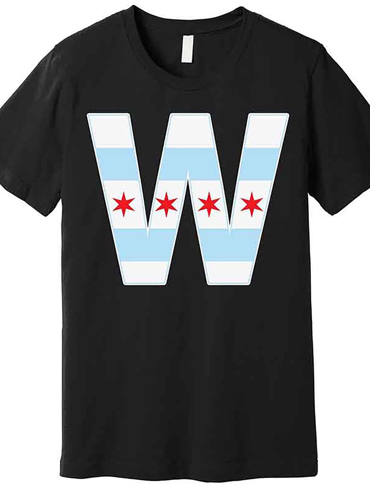 Chicago City Flag W Premium T-Shirt 230013 funny Men'S Short Sleeve Graphic T-shirt Collection black AA