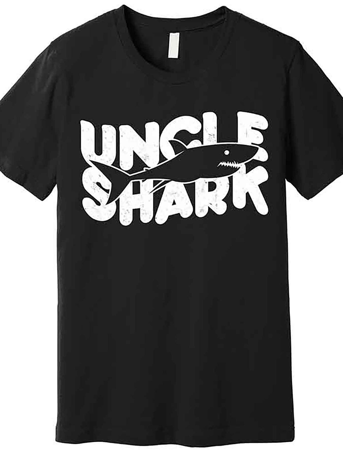 Cute Funny Uncle Shark Premium T-Shirt 228905 funny Men'S Short Sleeve Graphic T-shirt Collection black AA