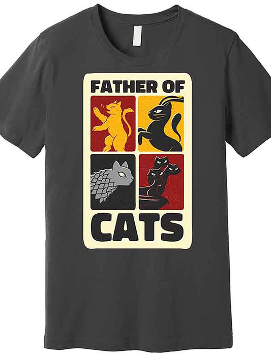 Father Of Cats Funny Premium T-Shirt 228908 funny Men'S Short Sleeve Graphic T-shirt Collection black AA