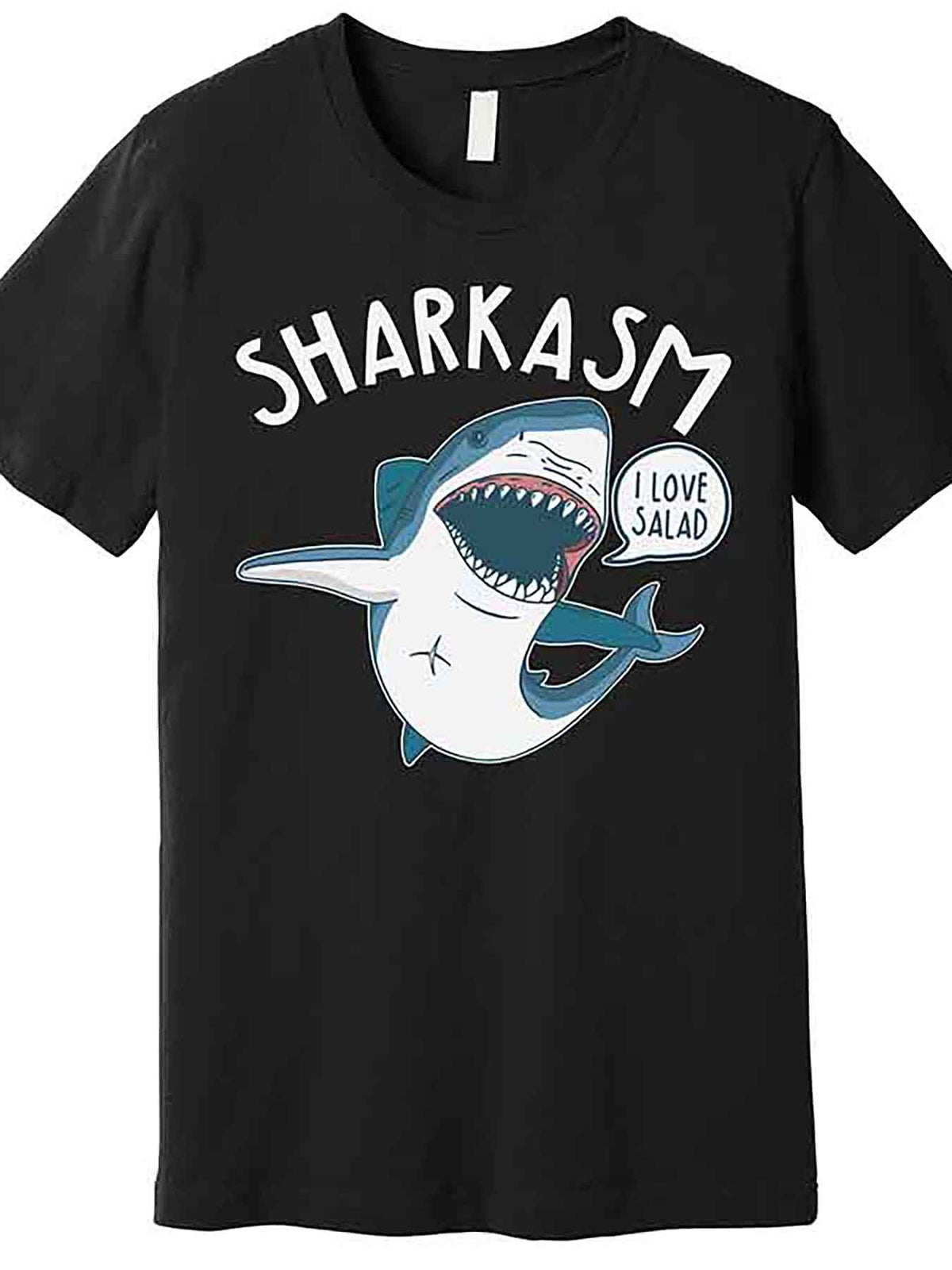 Funny Sharkasm Shark Sarcasm Premium T-Shirt 227622 funny Men'S Short Sleeve Graphic T-shirt Collection black AA