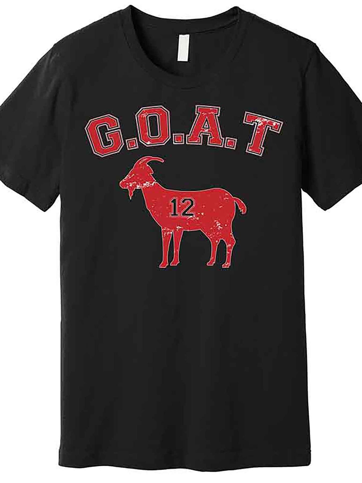 Goat 12 New England Football Fan Premium T-Shirt 226968 funny Men'S Short Sleeve Graphic T-shirt Collection black AA