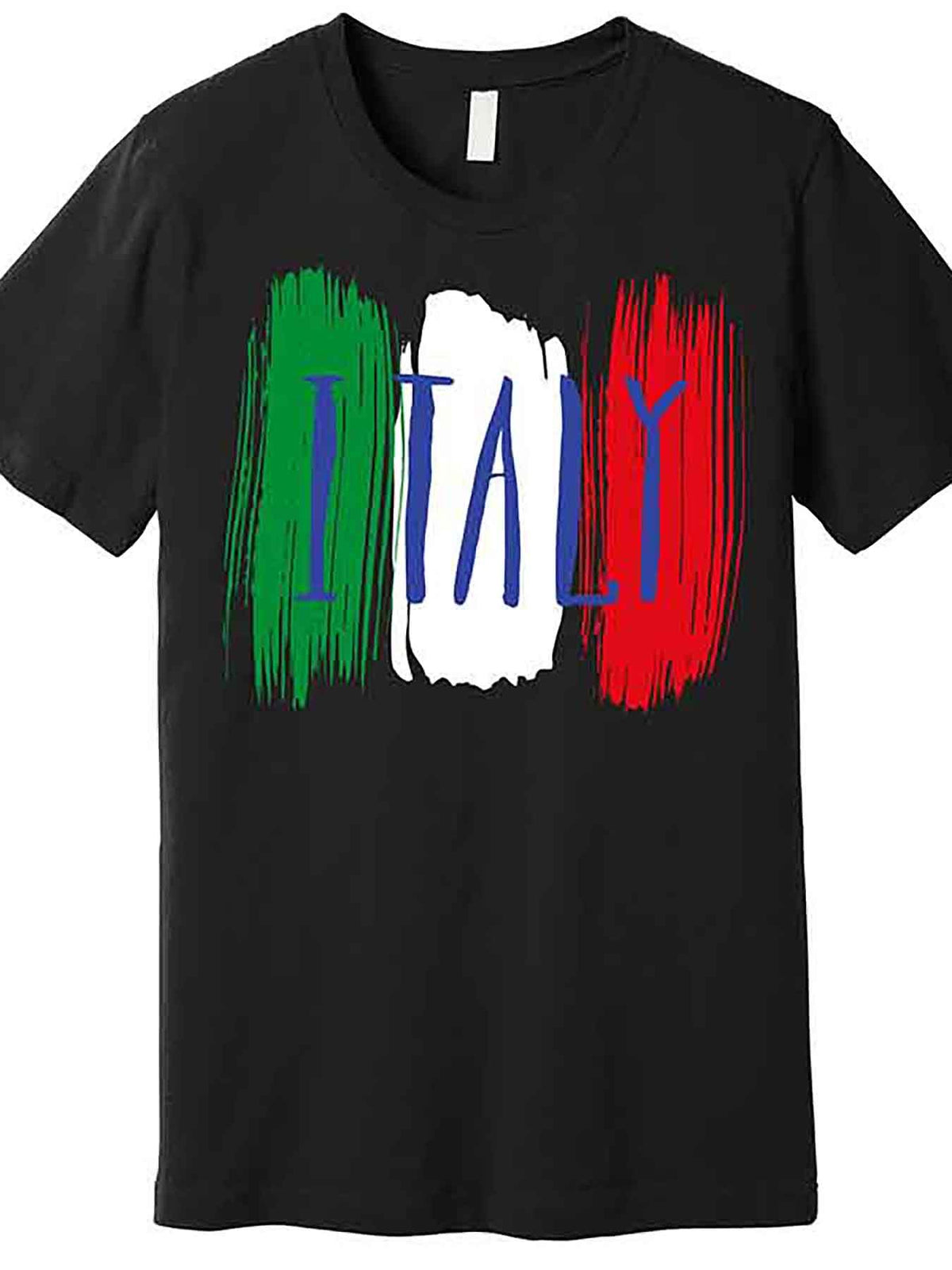 Men’s Black Italy Graphic T-Shirt – Fun Short Sleeve Cotton Tee with "ITALY" Print & Italian Flag Design, Casual Round Neck, Machine Washable, Summer Wardrobe | Crew Neck Shirt |, Italian T Shirt