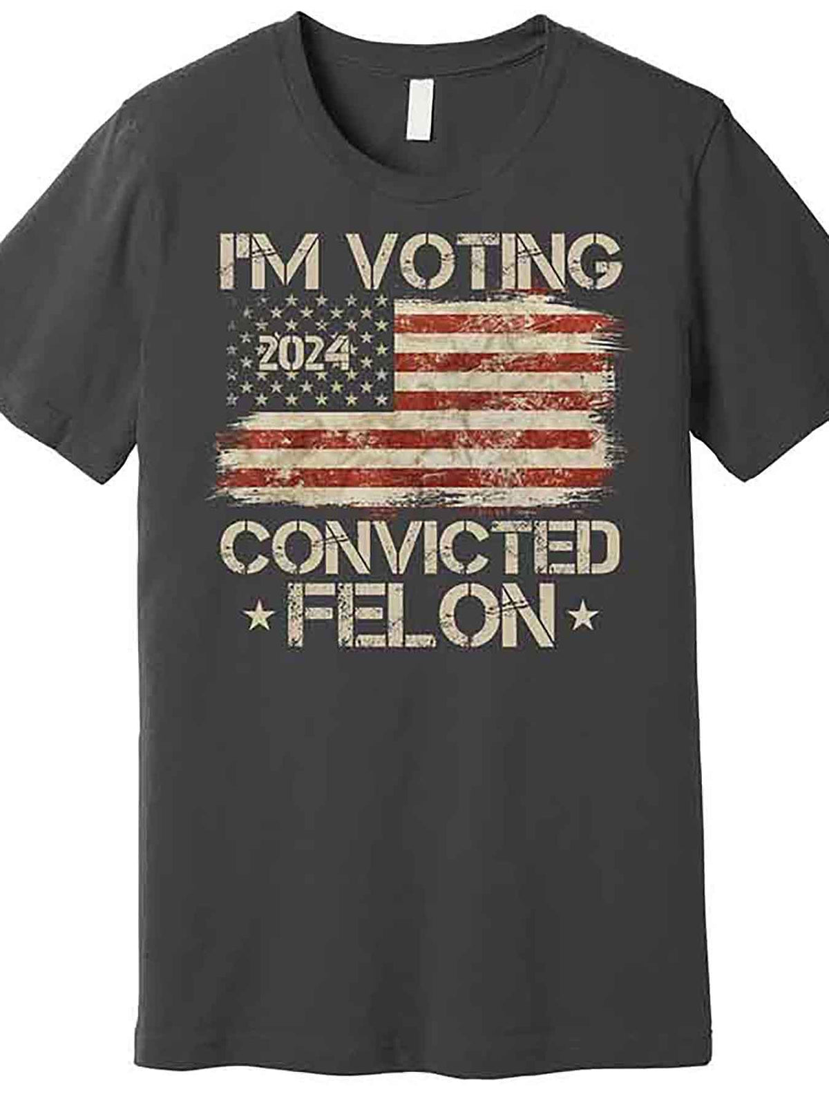 Im Voting Convicted Felon Trump Usa 2024 Vintage Premium T-Shirt 229828 funny Men'S Short Sleeve Graphic T-shirt Collection black AA