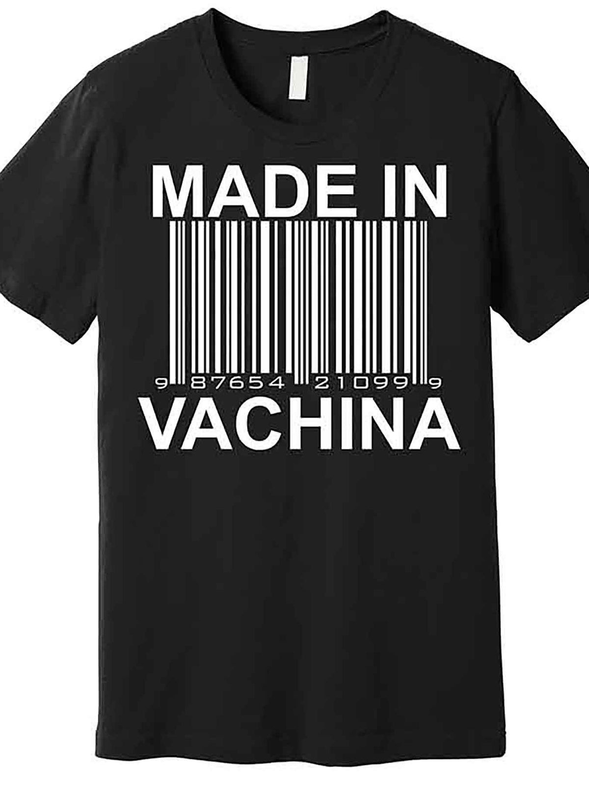 Made in Vachina Premium Graphic T-Shirt for Men - Funny Short Sleeve, Black, 100% Cotton, Machine Washable, Casual Wear | Barcode Design |