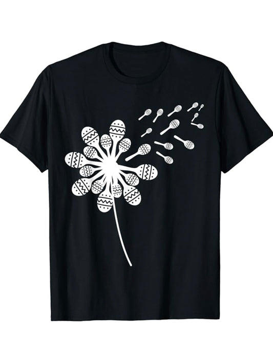 Men's Print Cotton Short-sleeve Pullover T-shirt