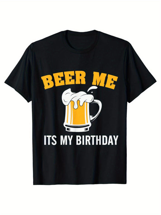 Men's Print Cotton Short-sleeve Pullover T-shirt