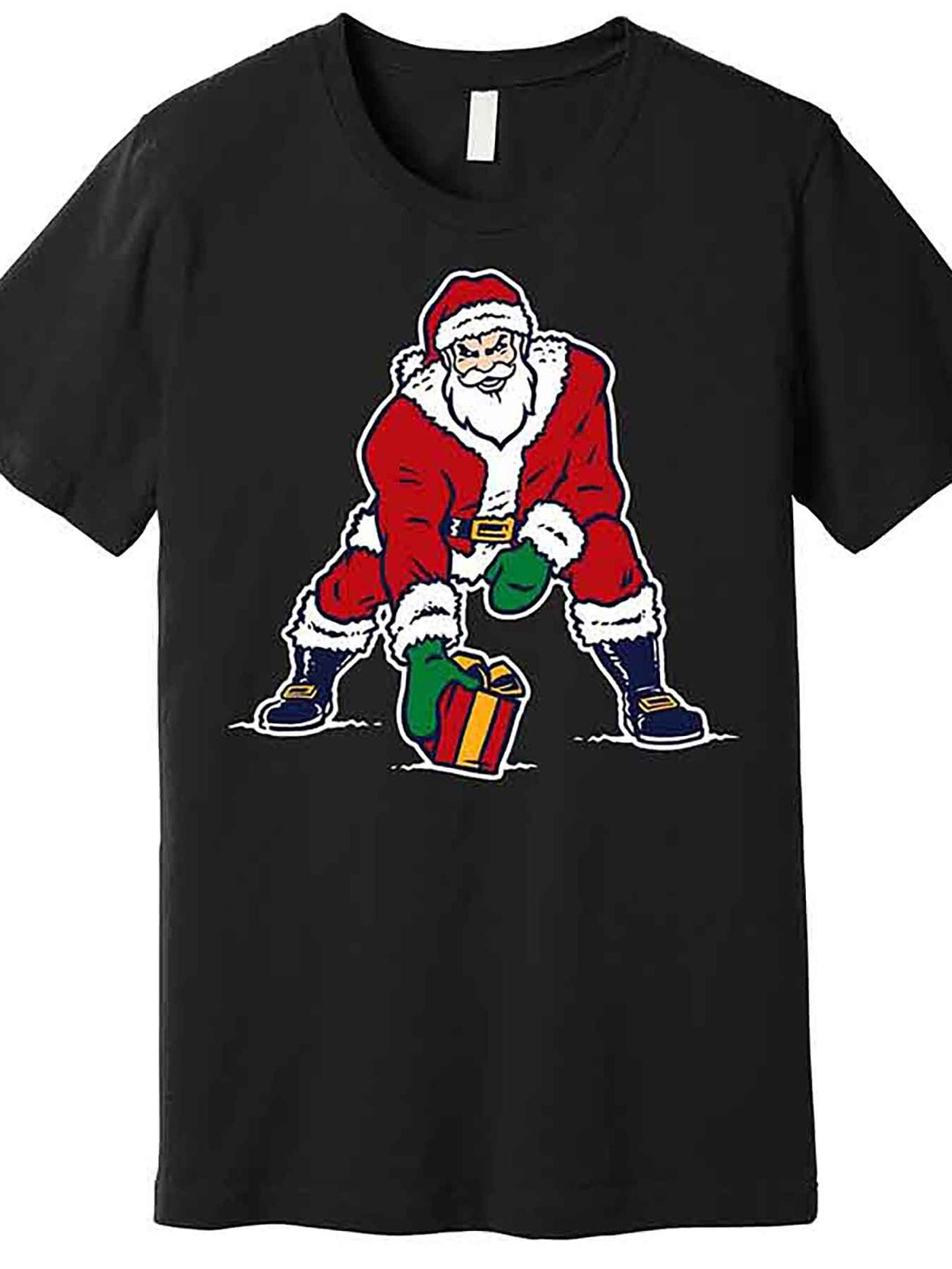 Santa Football Spike Present Premium T-Shirt 229008 funny Men'S Short Sleeve Graphic T-shirt Collection black AA