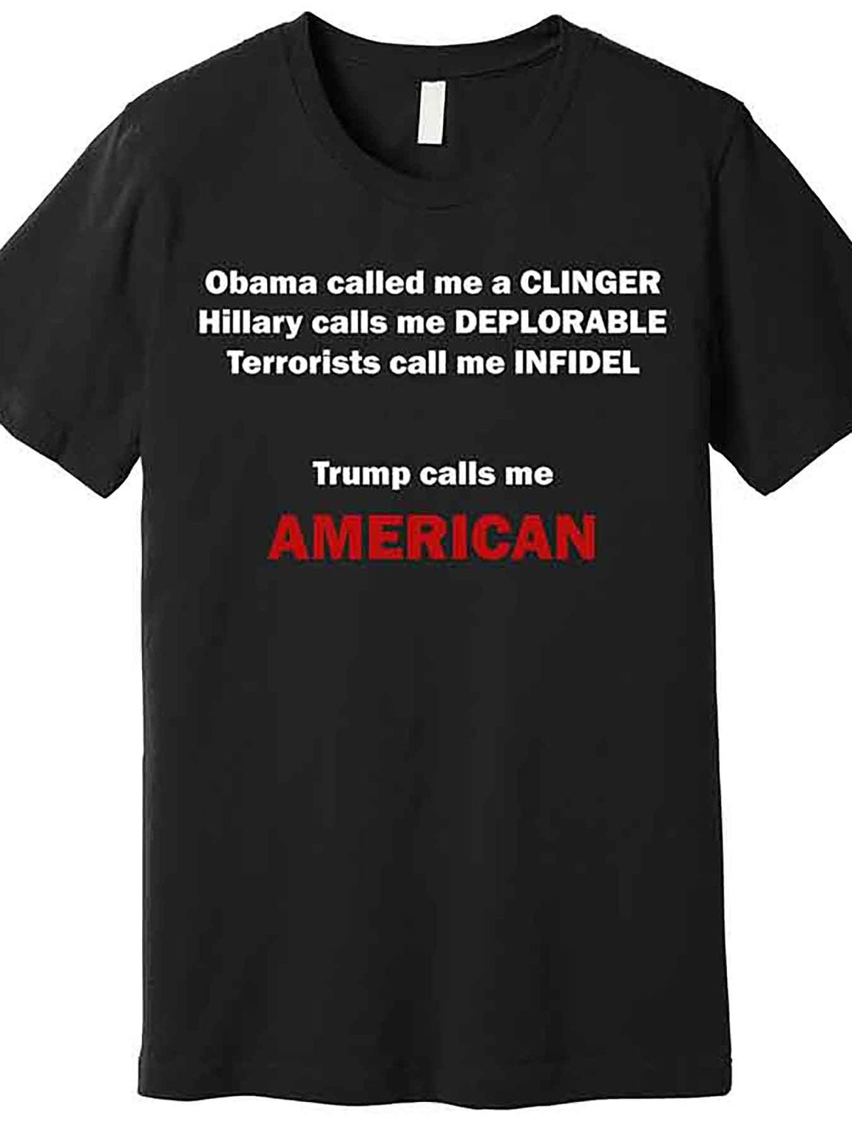 Trump Calls Me American Premium T-Shirt 230827 funny Men'S Short Sleeve Graphic T-shirt Collection black AA