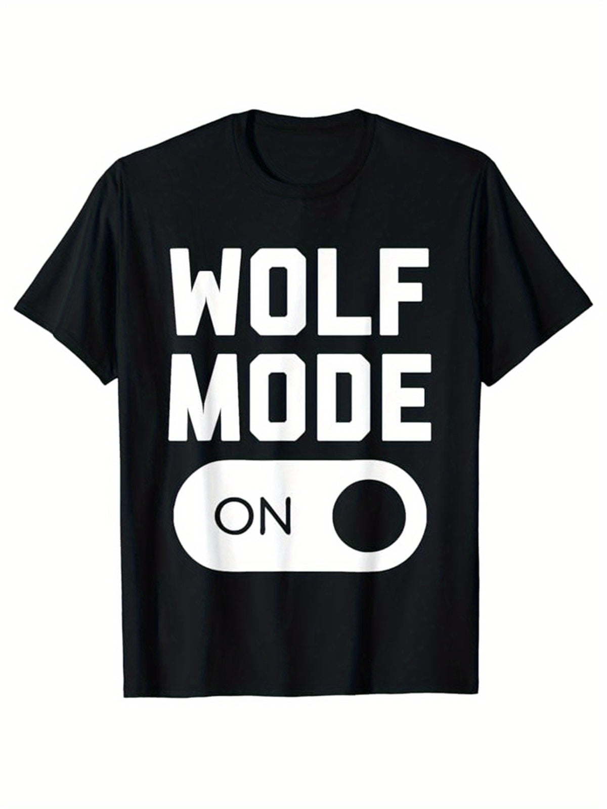 Wolf Print Men's Cotton T-shirt, Casual Short Sleeve Crew Neck T-shirt, Men's Tee For Outdoor