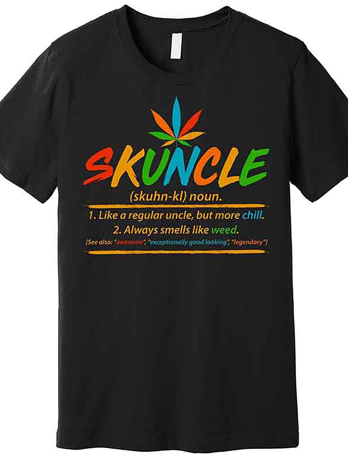 Funny Skuncle Definition Like A Regular Uncle Premium T-Shirt 228886 funny Men'S Short Sleeve Graphic T-shirt Collection black AA