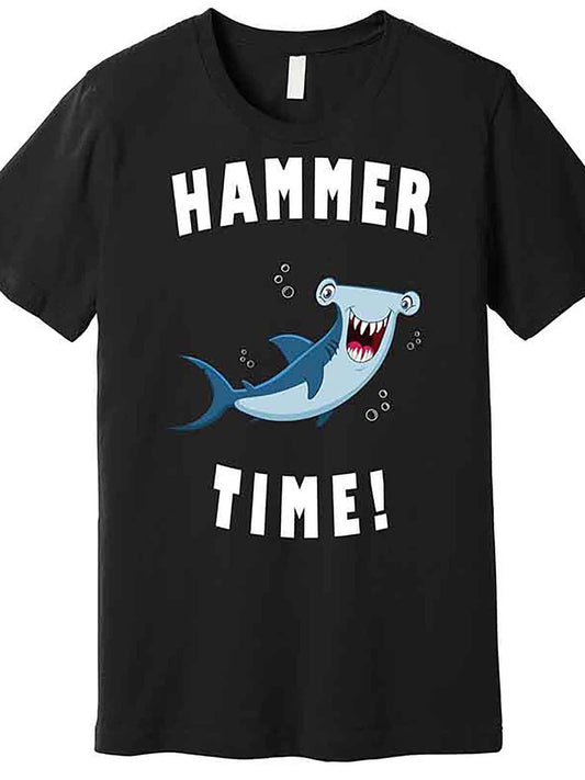 Hammer Time Funny Hammerhead Shark Premium T-Shirt 228758 funny Men'S Short Sleeve Graphic T-shirt Collection black AA