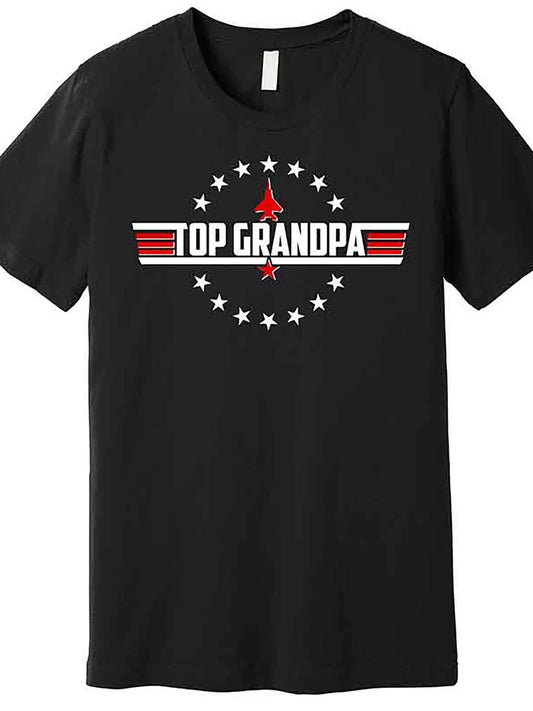Happy Fathers Day Top Grandpa Premium T-Shirt 227676 funny Men'S Short Sleeve Graphic T-shirt Collection black AA