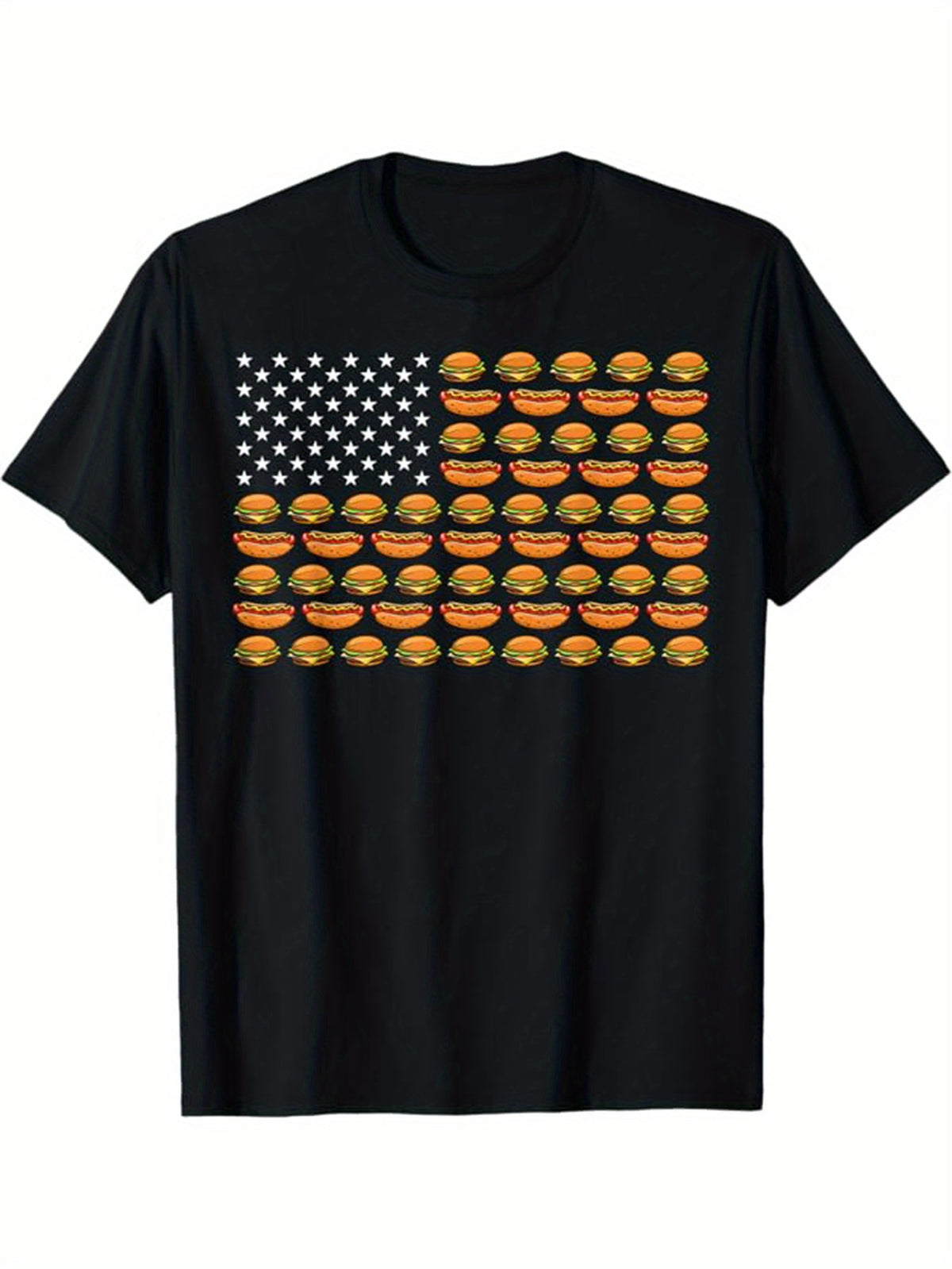 Funny BBQ Printed Men's Cotton Graphic T-shirt, Casual Short Sleeve Crew Neck T-shirt, Men's Tee For Outdoor