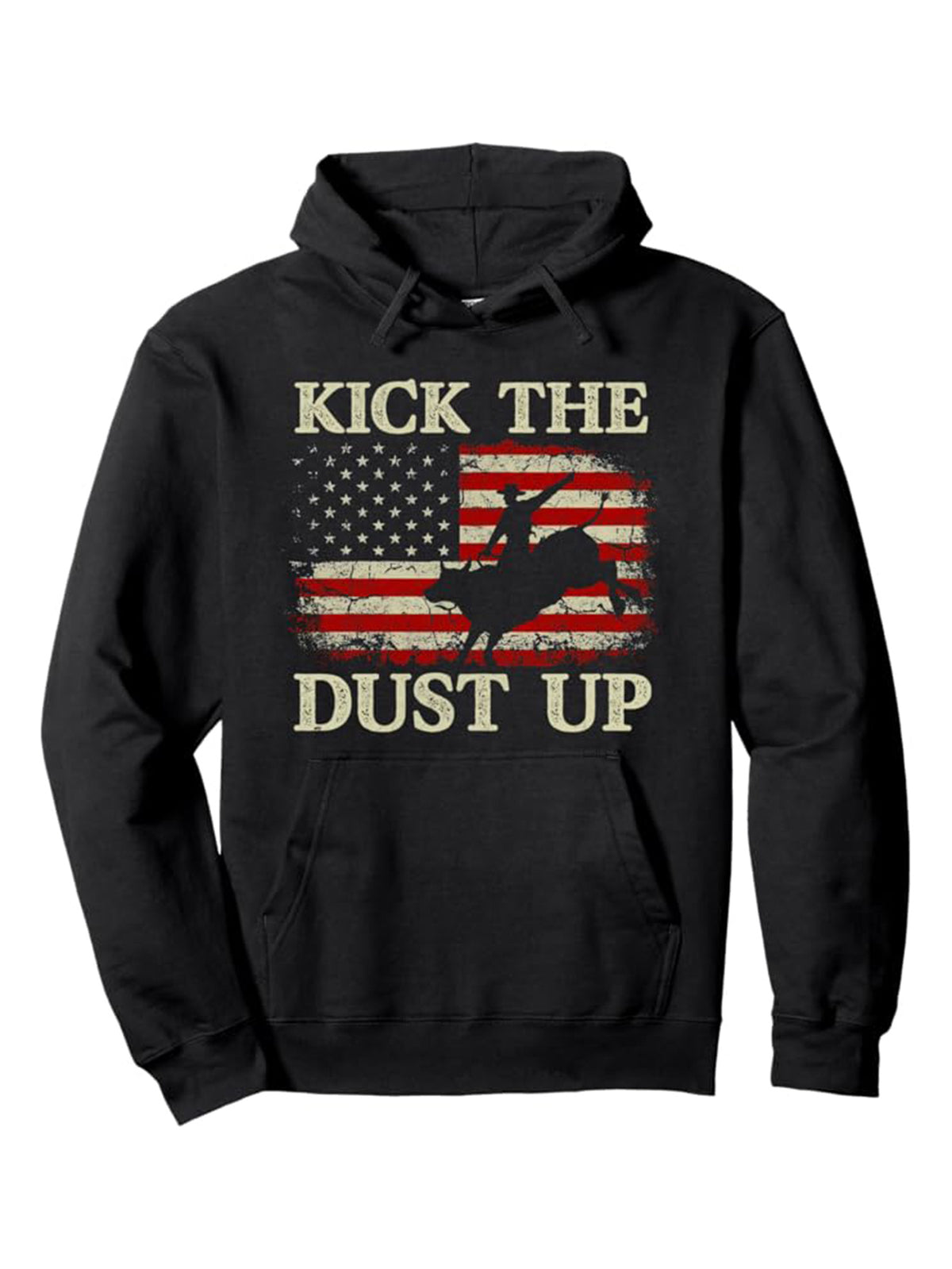 Cotton Blend Western Cowboy Print Men's Simple Style Warm Pullover Round Neck Hoodies With Kangaroo Pocket Long Sleeve Hooded Sweatshirt Loose Casual Top For Autumn Winter Men's Clothing As Gifts