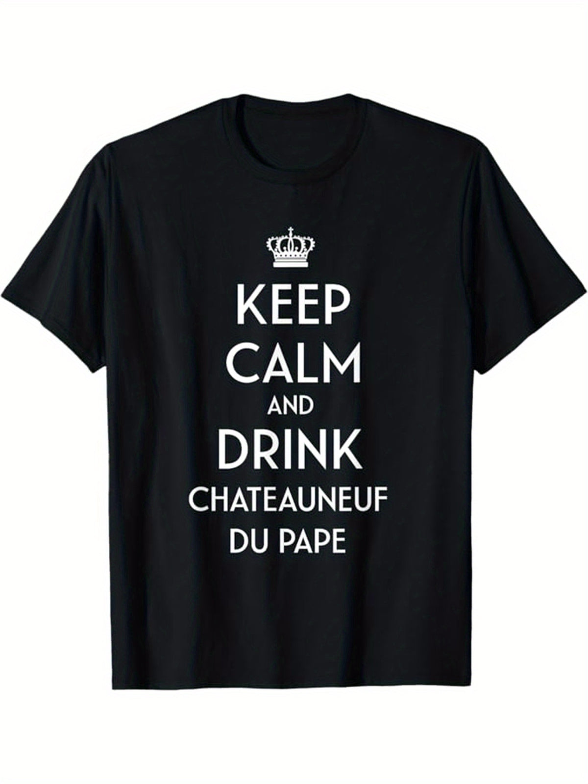 Wine Printed, Men's Cotton Graphic T-shirt, Casual Short Sleeve Crew Neck Gamer T-shirt, Men's Tee For Outdoor