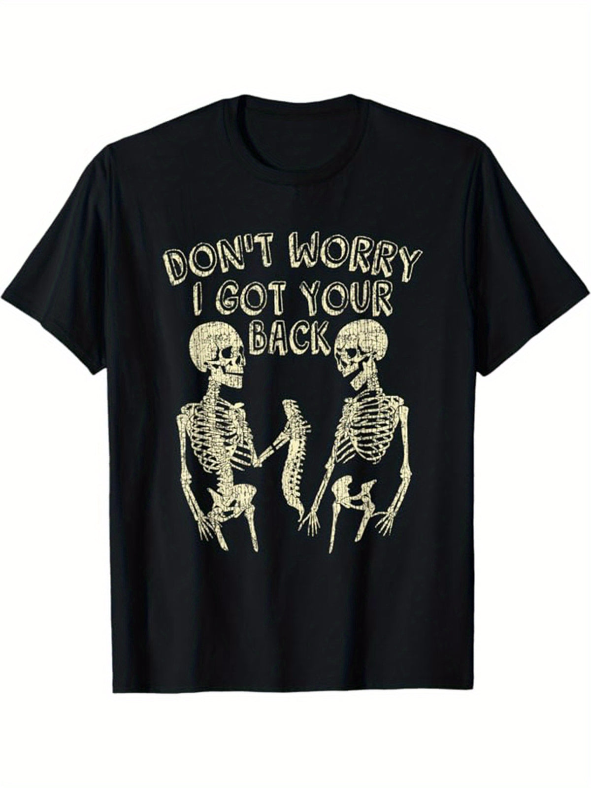 Skeleton Print Men's Cotton T-shirt, Graphic Tee Men's Outdoor Clothes, Men's Halloween Clothing, Casual Short Sleeve Crew Neck T-shirt, Tops For Men, Gift For Men