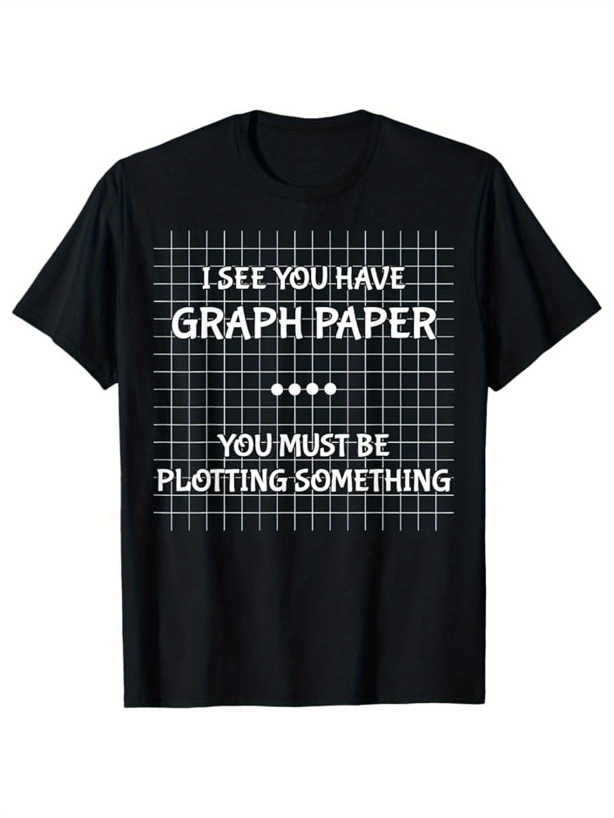 [Funny Math] Men's Funny Math Graphic Cotton T-Shirt | Cotton | Casual Loose Fit Short Sleeve Crew Neck Tee | Perfect Gift for Teachers | Black with White Print