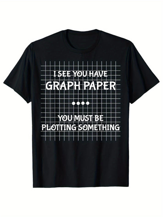[Funny Math] Men's Funny Math Graphic Cotton T-Shirt | Cotton | Casual Loose Fit Short Sleeve Crew Neck Tee | Perfect Gift for Teachers | Black with White Print