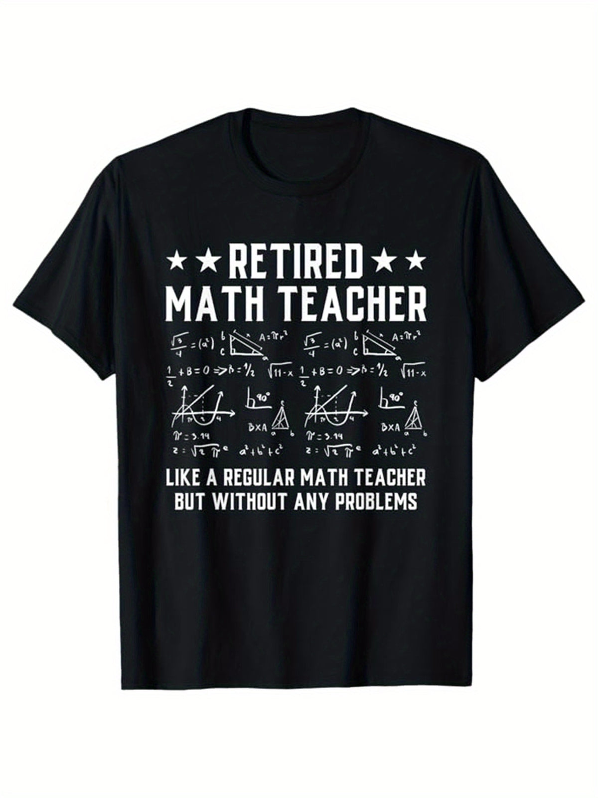 Math Print Men's Cotton Funny T-shirt, Graphic Tee Men's Outdoor Clothes, Men's Halloween Clothing, Casual Short Sleeve Crew Neck T-shirt, Tops For Men, Gift For Teacher