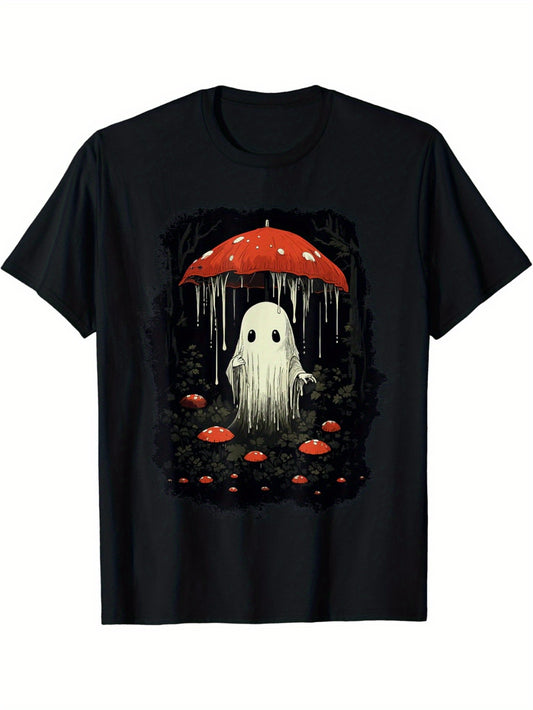 Halloween Cottagecore Ghost Mushroom Spooky T-Shirt