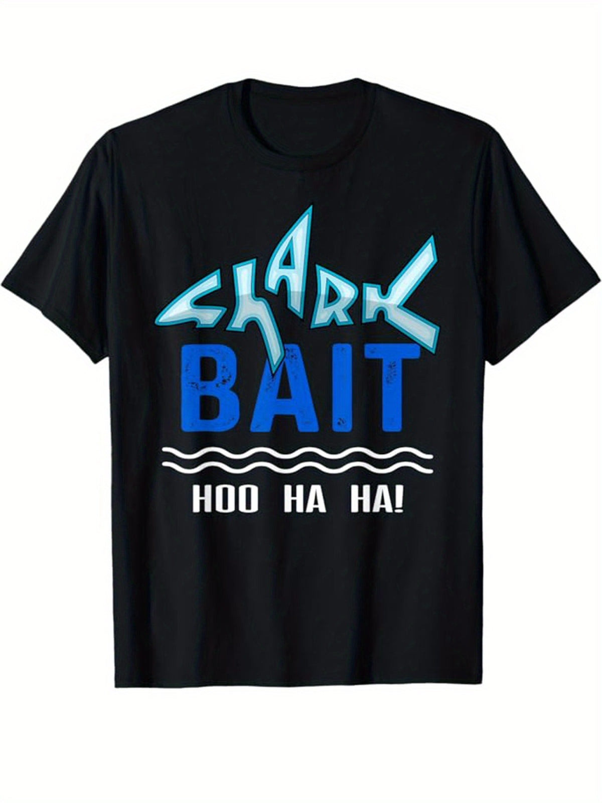 Shark Print Men's Cotton T-shirt, Graphic Tee Men's Outdoor Clothes, Men's Clothing, Casual Short Sleeve Crew Neck T-shirt, Tops For Men, Gift For Men