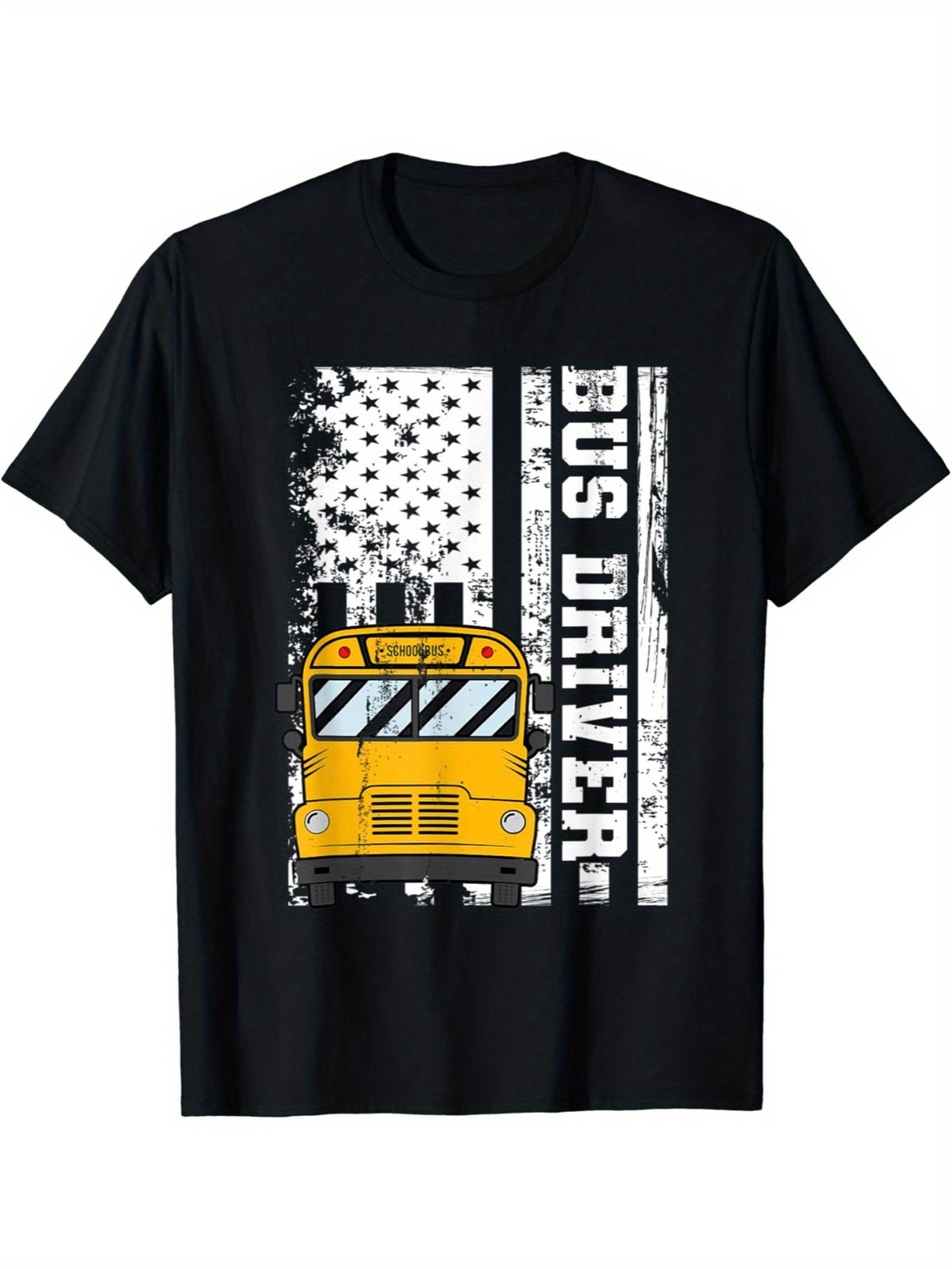 Patriotic School Bus Driver USA Flag T-Shirt