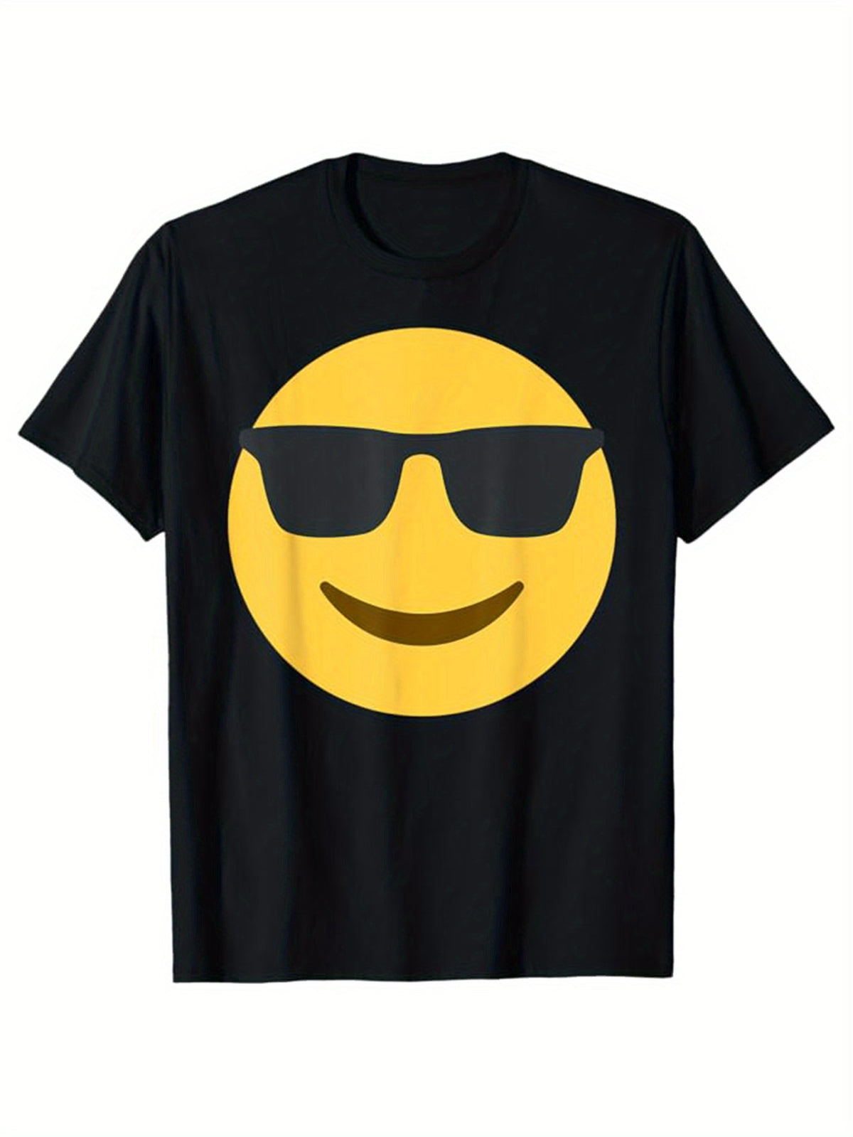 Smile Print Men's Cotton T-shirt, Graphic Tee Men's Funny Happy Outdoor Clothes, Men's Clothing, Casual Short Sleeve Crew Neck T-shirt, Tops For Men, Gift For Men