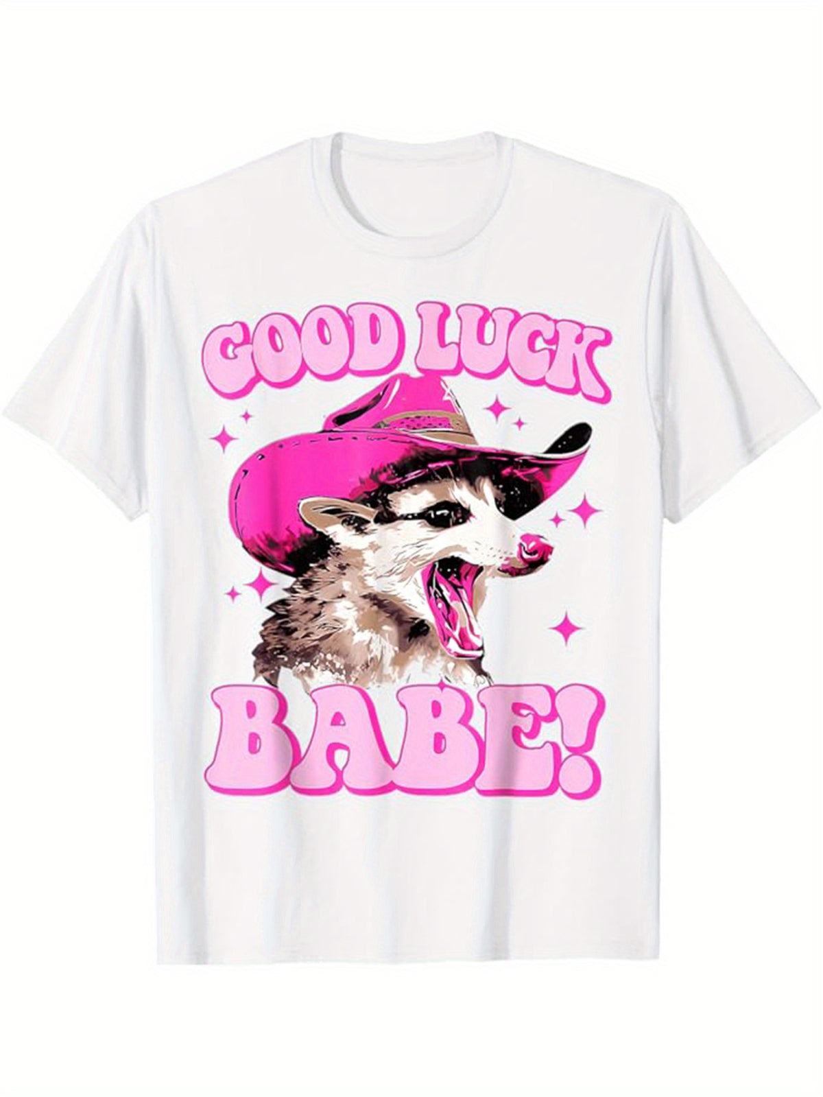 Good Luck Print Men's Cotton T-shirt, Graphic Tee Men's Outdoor Clothes, Men's Clothing, Casual Short Sleeve Crew Neck T-shirt, Tops For Men, Gift For Men