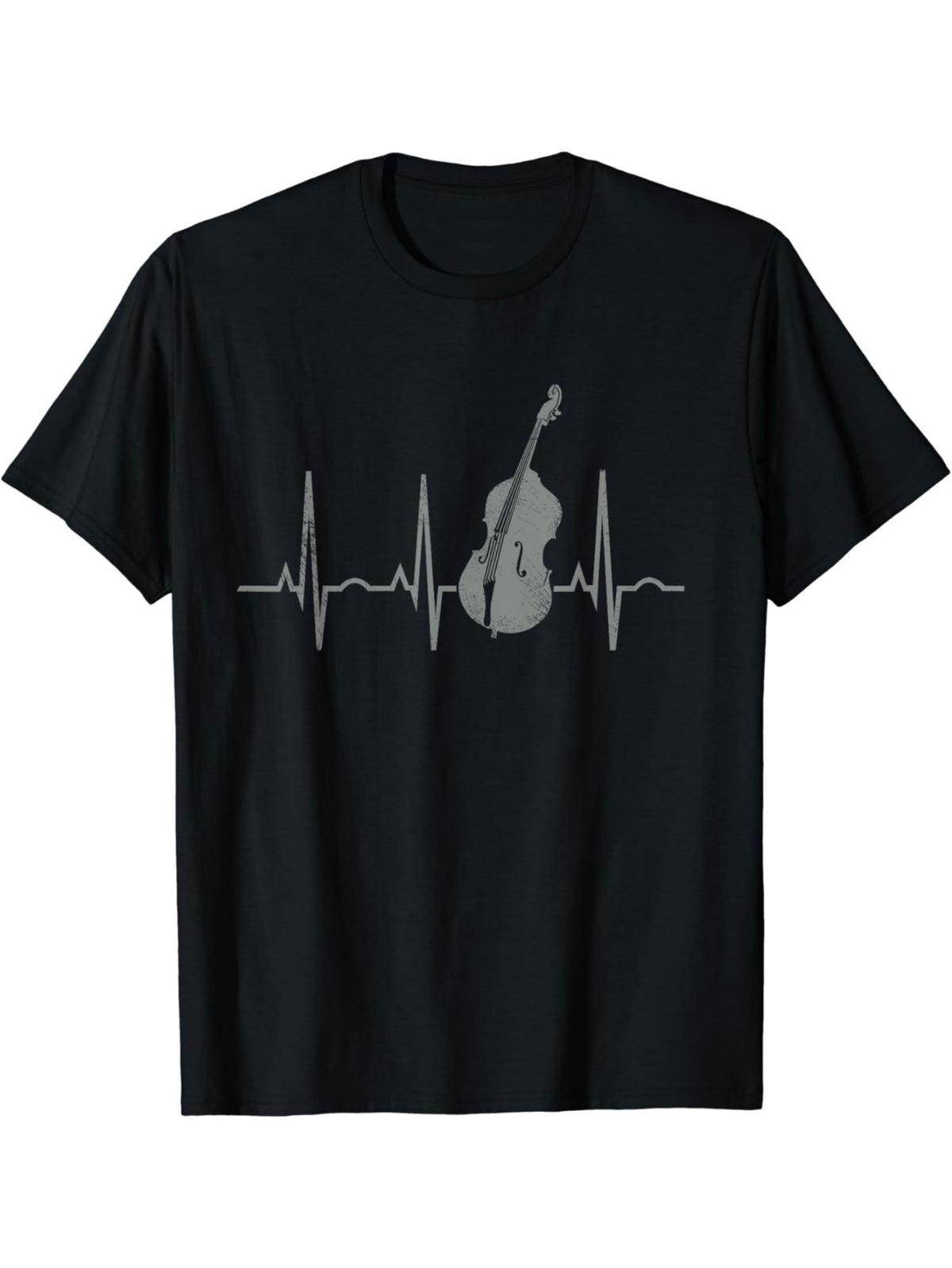 Double Bass Heartbeat Funny EKG Jazz Instruments Lover Gift T-Shirt