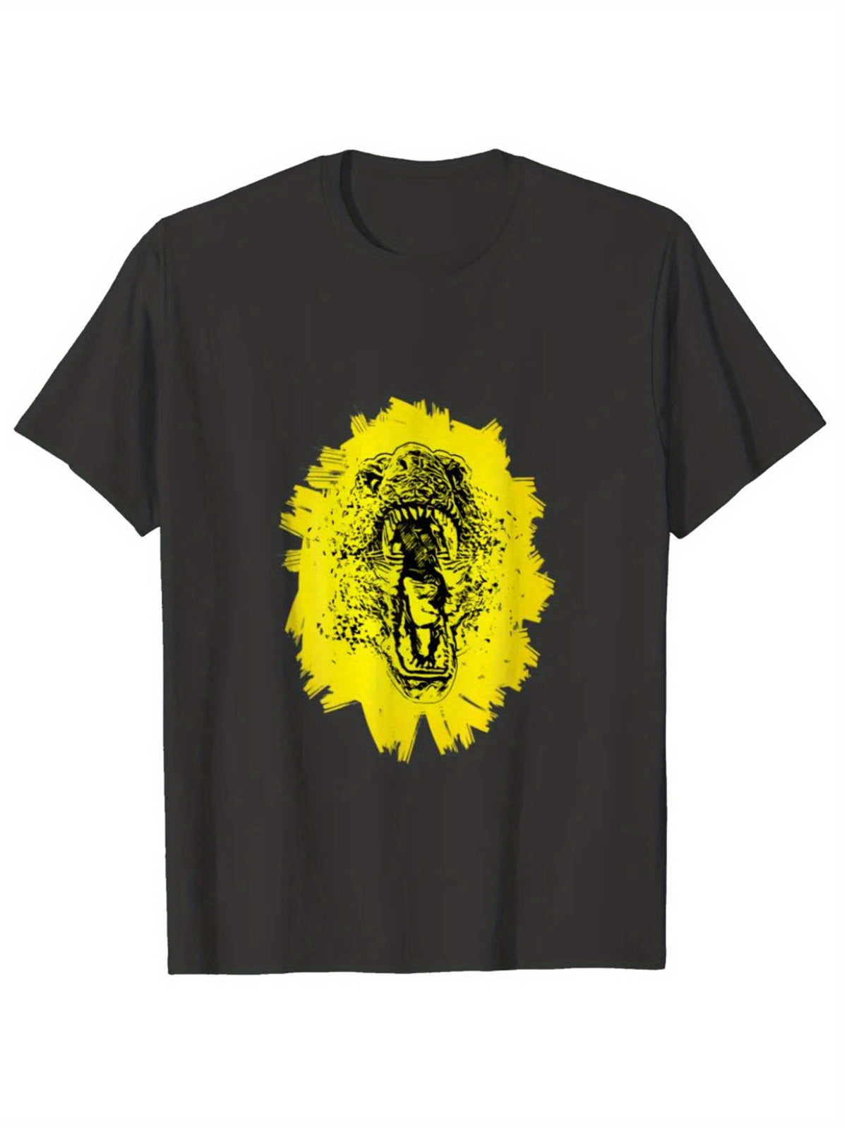 Dinosaurs Print Men's Cotton T-shirt, Casual Short Sleeve Crew Neck T-shirt, Men's Tee For Outdoor