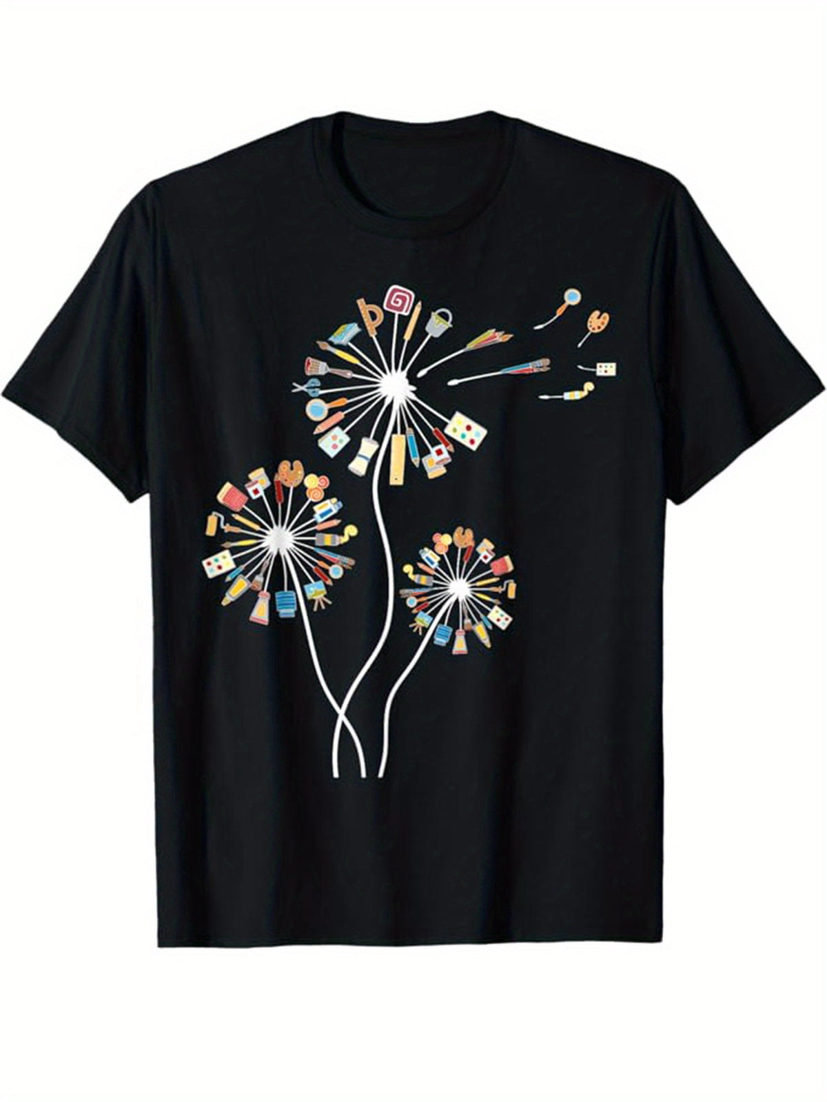 Art Print, Men's Cotton T-shirt, Art Teacher Graphic Tee Men's Outdoor Clothes, Men's Clothing, Back To School Casual Short Sleeve Crew Neck T-shirt
