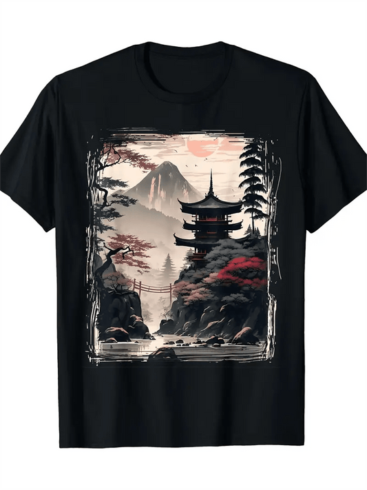 Cotton, Men's Creative Top, Casual Short Sleeve Crew Neck T-shirt, Men's Clothing For Summer Outdoor