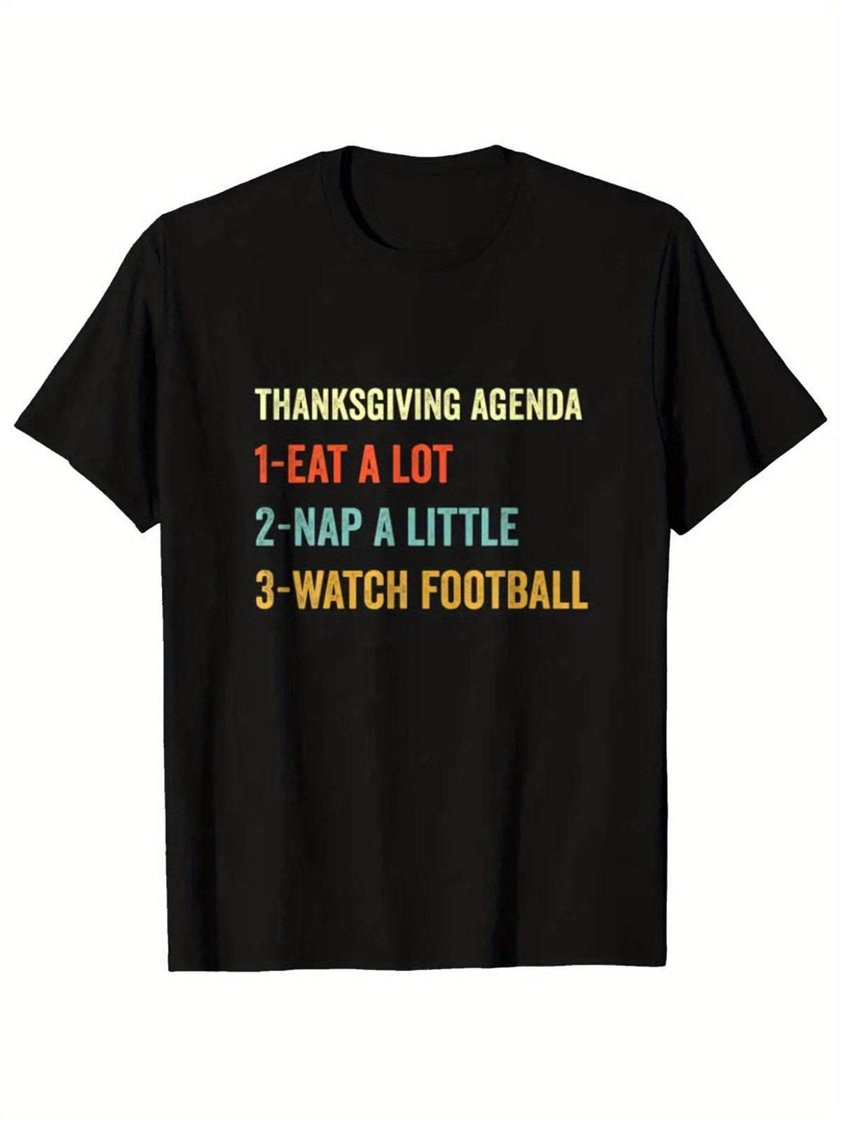 Thanksgiving Day Printed, Men's Cotton Turkey Graphic T-shirt, Casual Short Sleeve Crew Neck Gamer T-shirt, Men's Tee For Outdoor