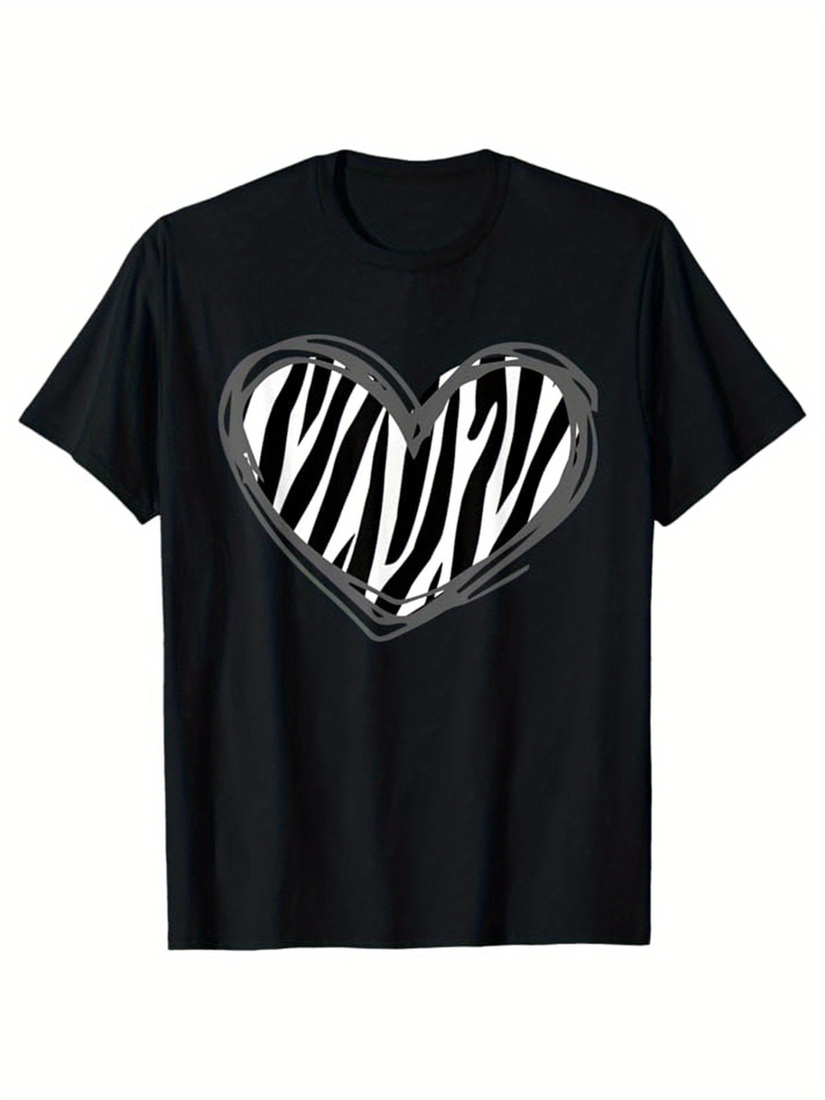 Zebra Printed, Men's Cotton T-shirt, Graphic Tee Men's Outdoor Clothes, Men's Clothing, Casual Short Sleeve Crew Neck T-shirt, Soft Comfortable Top