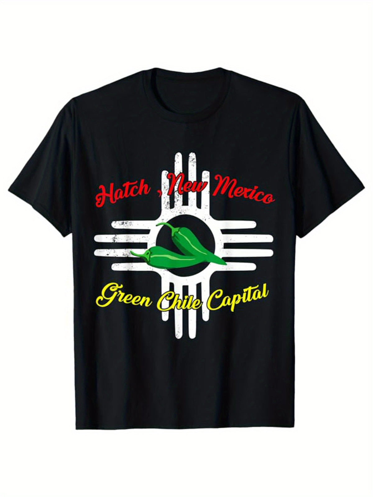 Funny Chili Print, Men's Cotton T-shirt, Graphic Tee Men's Outdoor Clothes, Men's Clothing, Casual Short Sleeve Crew Neck T-shirt