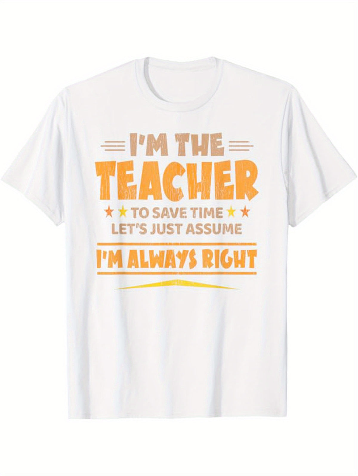 Music Teacher Print Men's Cotton T-shirt, Graphic Tee Men's Outdoor Clothes, Men's Back To School Clothing, Casual Short Sleeve Crew Neck T-shirt, Tops For Men, Gift For