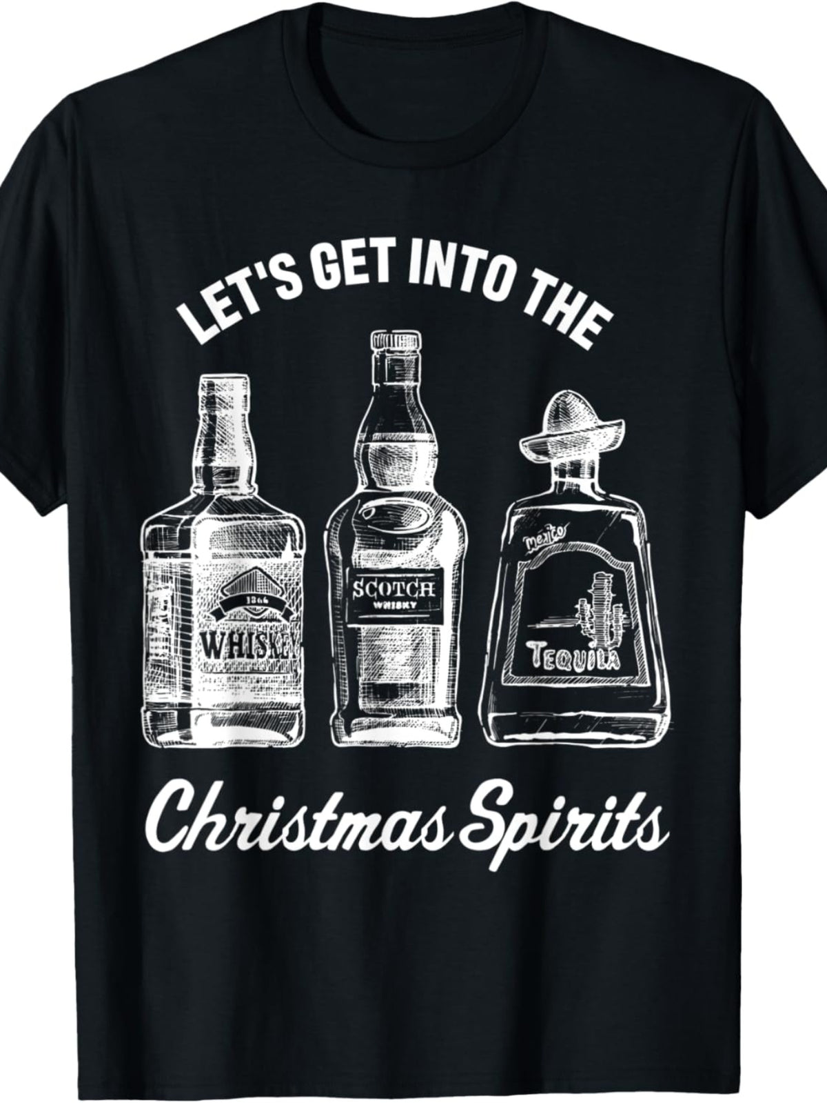 EWHFunny Christmas Drinking Top Whiskey Liquor Drinker T-Shirt