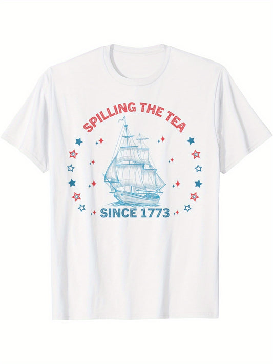 EWH Funny 4th Of July Spilling The Tea Since 1773 Teacher T-Shirt