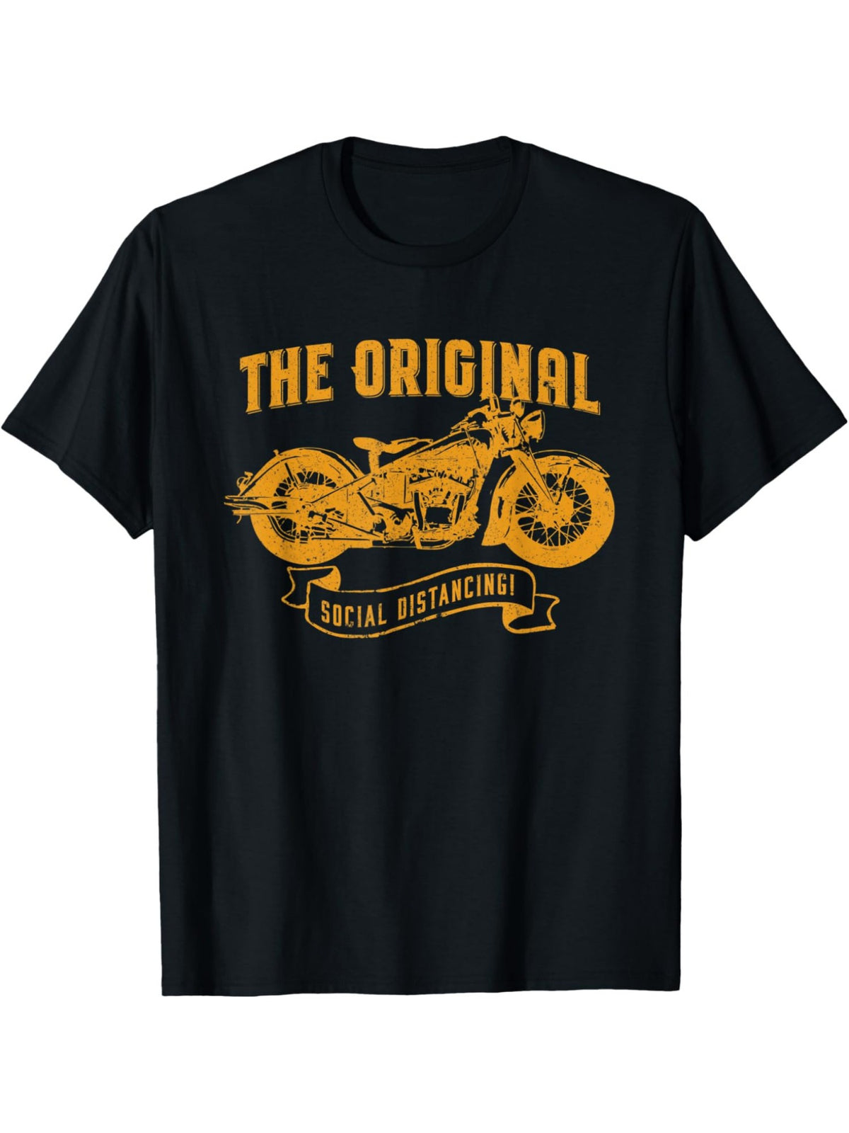 Men's Vintage Motorcycle Graphic T-Shirt - 100% Cotton, Soft & Comfortable Crew Neck Tee with "THE ORIGINAL" Print, Ideal for Summer Outdoor Activities - Black, Machine Washable