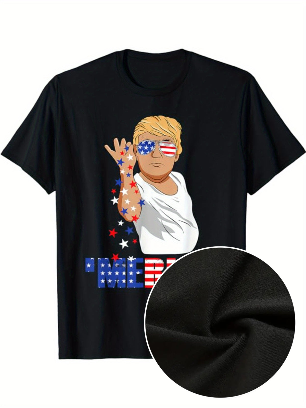 Men's Print Cotton Short-sleeve Pullover T-shirt