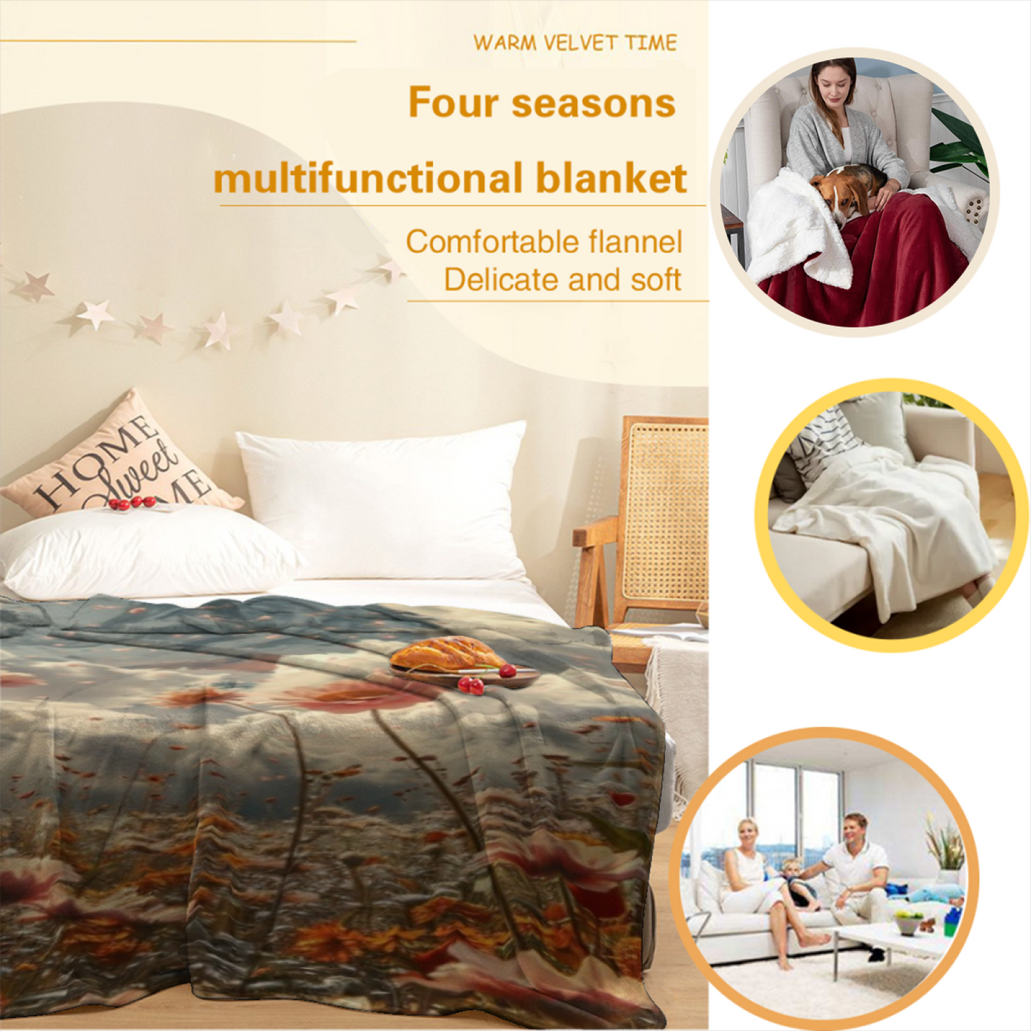 Contemporary Pattern Throw Blanket ¨C Colorful Decorative Printed Cozy Blanket