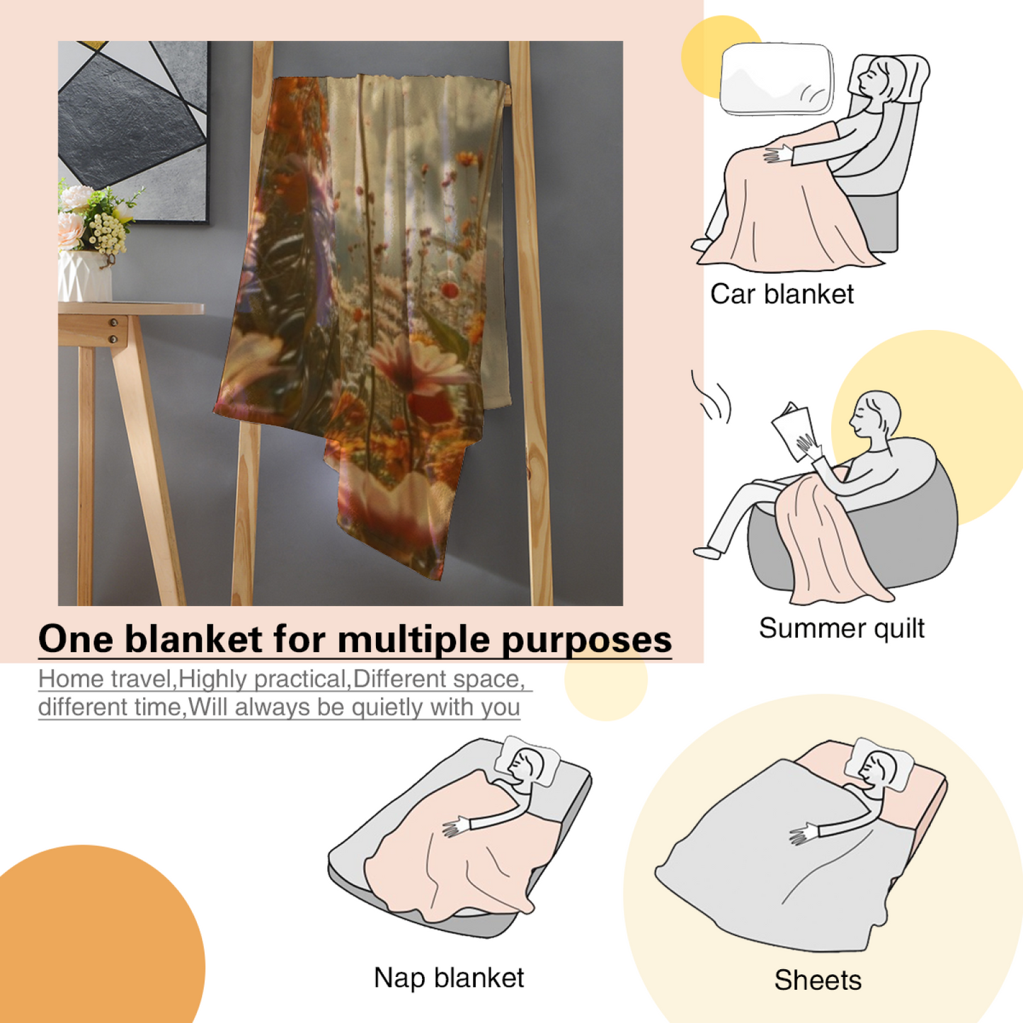Contemporary Pattern Throw Blanket ¨C Colorful Decorative Printed Cozy Blanket