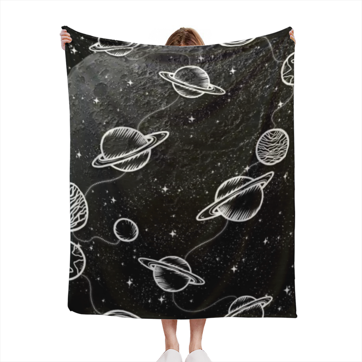 Flannel Throw Blanket with Dewdrop Mosaic Cozy Cottage Artwork