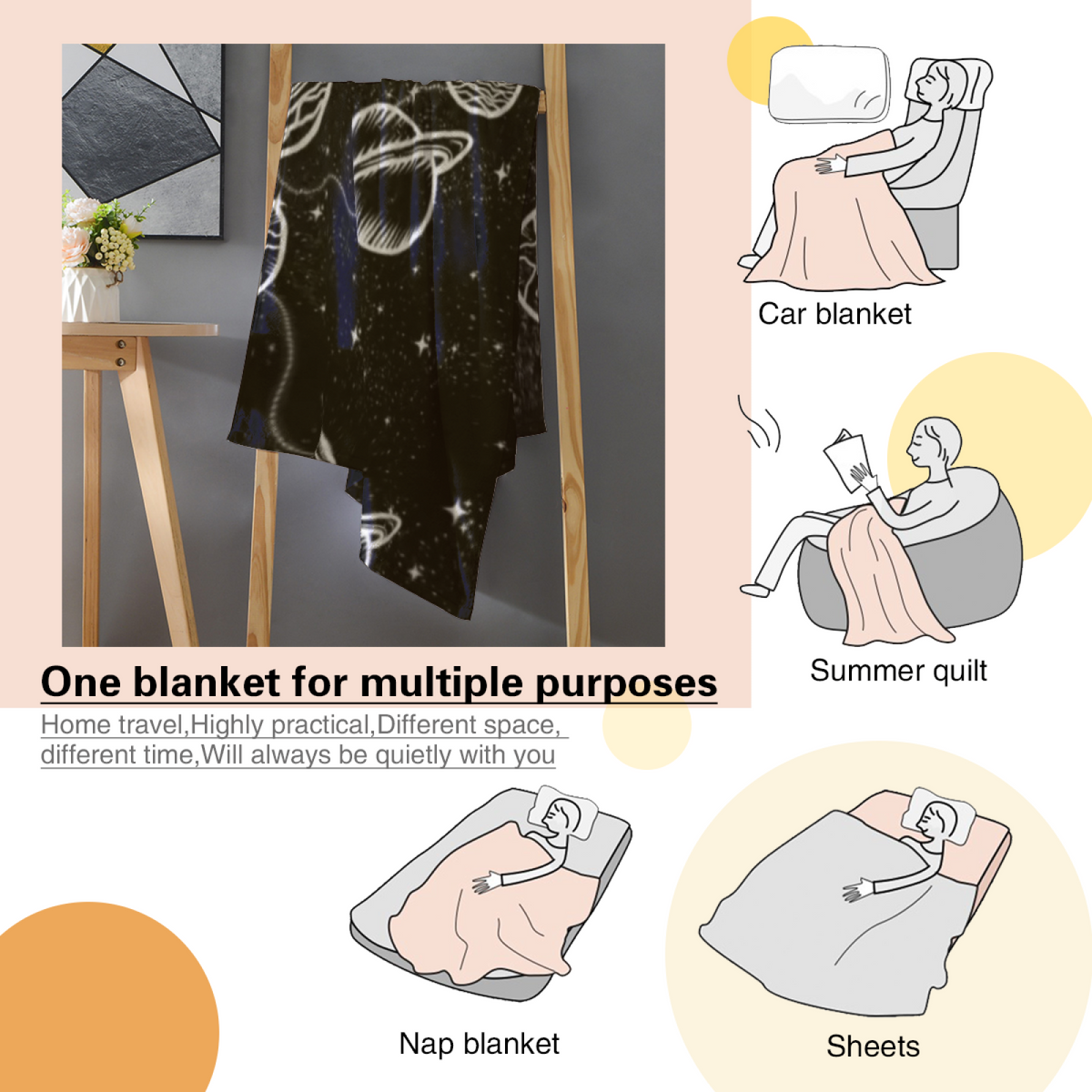 Flannel Throw Blanket with Dewdrop Mosaic Cozy Cottage Artwork