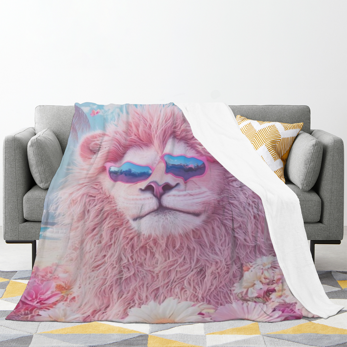 Expressive Soft Neutral Azure Glow Soft Flannel Blanket